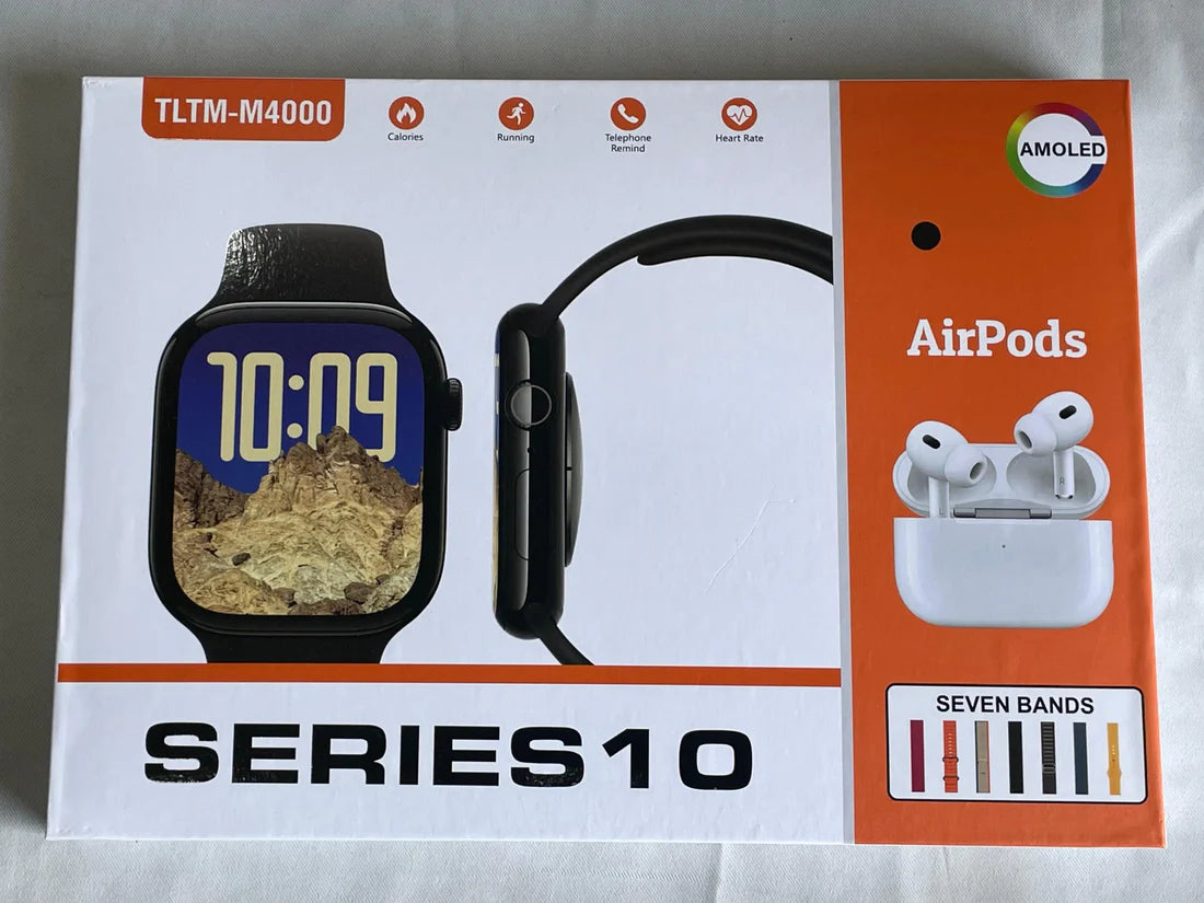 M4000 Smart watch with airpods and 7 straps